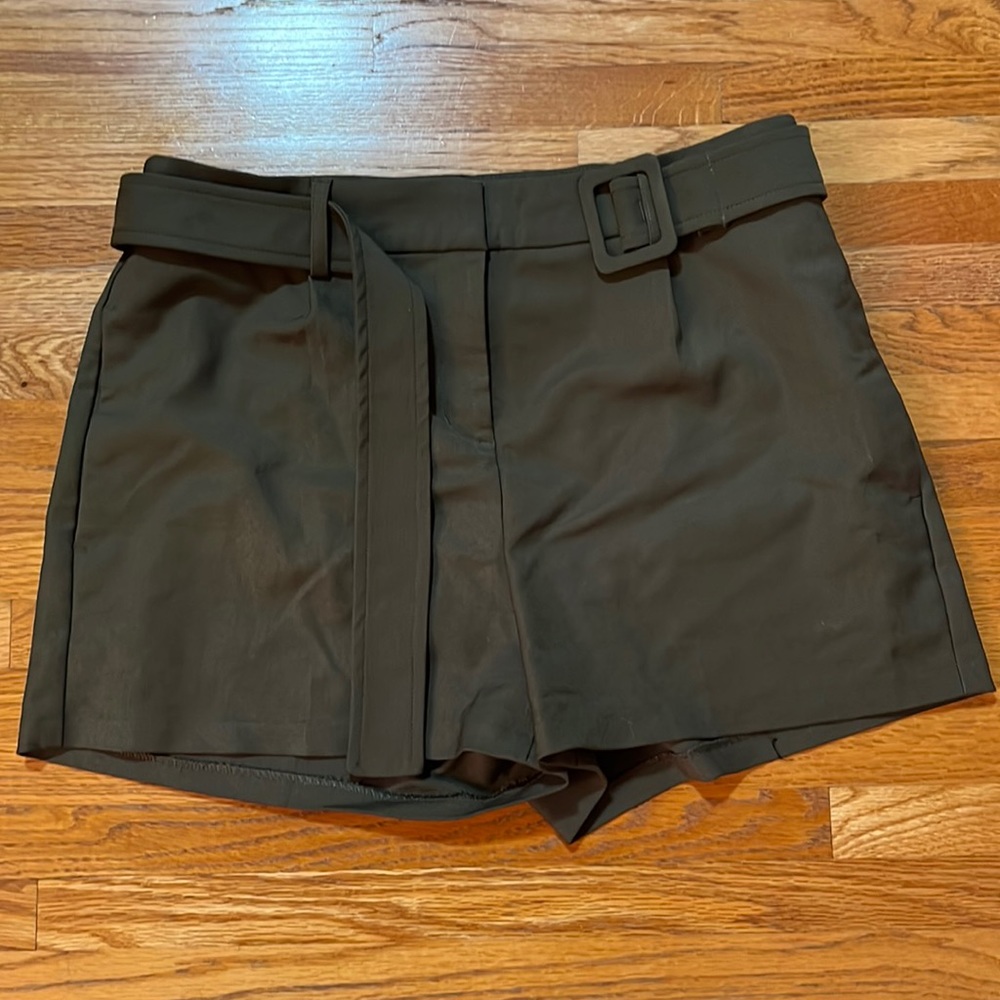 Express belted green dress shorts